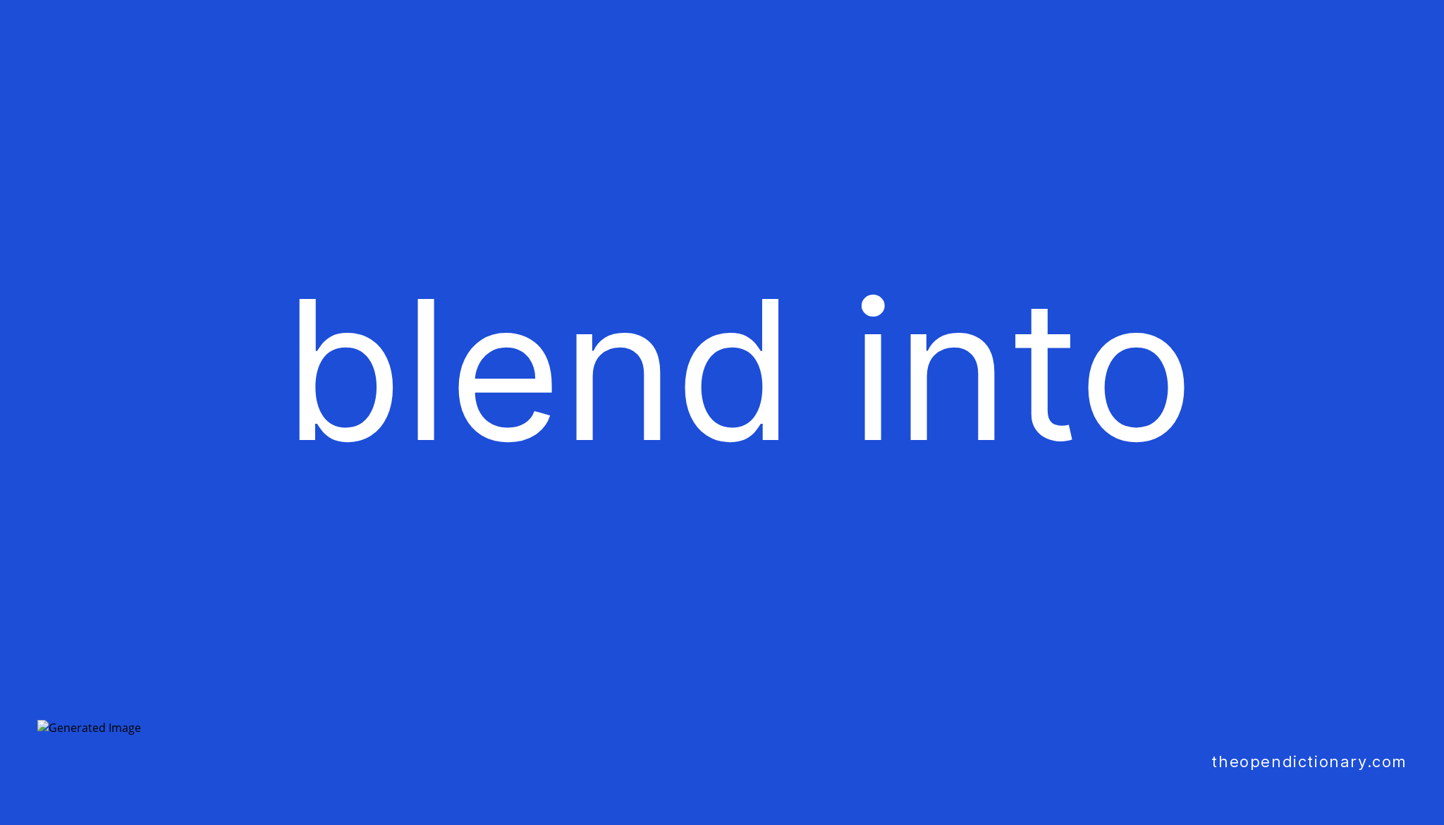 blend is a verb or not